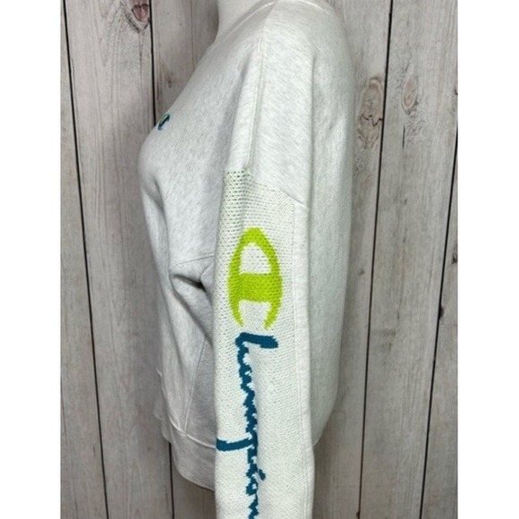 Champion Women's HeavyWeight Reverse Weave Sweatshirt Pullover Knit Spellout M - Picture 3 of 9